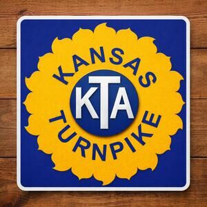 Kansas Turnpike Authority Road Sign KTA Freeway Interstate Highway Toll Midwest